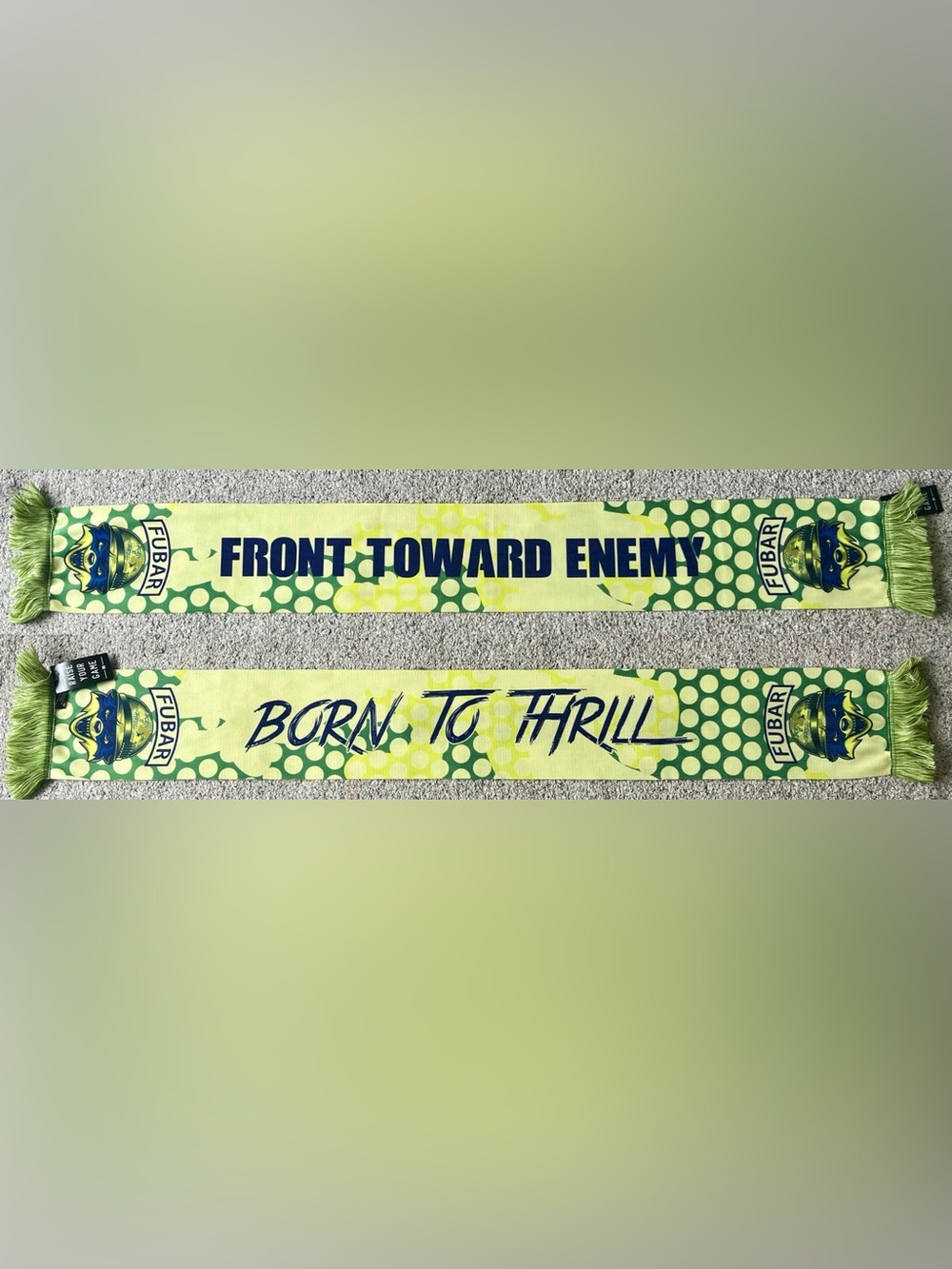 FUBAR (Nashville SC Supporters Military Group) Front Toward Enemy Soccer Scarf